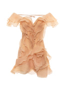 Jazlyn | Vrouwen V-hals Off-Shoulder Ruffled Mini Zomerjurk