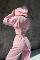 Jazmine | Dames Zip Front Lange Mouw Hoodie Met Koord Twee Delige Set
