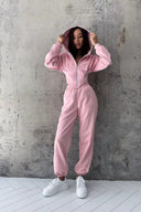 Jazmine | Dames Zip Front Lange Mouw Hoodie Met Koord Twee Delige Set