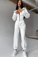 Jazmine | Dames Zip Front Lange Mouw Hoodie Met Koord Twee Delige Set