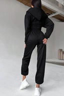 Jazmine | Dames Zip Front Lange Mouw Hoodie Met Koord Twee Delige Set