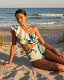 Jennifer | Dames One-Shoulder Ruffle Hoge Taille Bikini Set Badmode