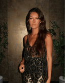 Jordan | Dames Versierde Doorzichtige Mesh Cami Feest Glitter Top