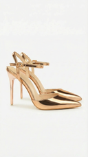Jula | Dames Metallic Puntige Teen Stiletto Sandalen
