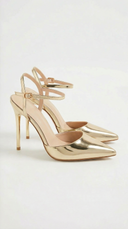 Jula | Dames Metallic Puntige Teen Stiletto Sandalen