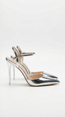 Jula | Dames Metallic Puntige Teen Stiletto Sandalen