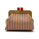 Kaia | Dames Boho Geweven Clutch Tas met Houten Frame