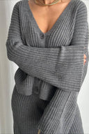 Karsyn | Dames Wijde Pantalon Geribbelde Brei Twee-Piece Set