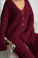 Karsyn | Dames Wijde Pantalon Geribbelde Brei Twee-Piece Set
