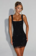 Katya | Dames Mouwloze Sprankelende Mini Jurk
