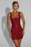 Katya | Dames Mouwloze Sprankelende Mini Jurk