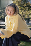 Keely | Dames Geribbelde Brei Knopen Voor Crew Neck Cardigan