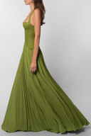 Kelsey | Groene geplooide maxi-jurk
