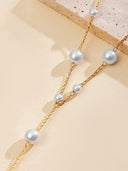 Kiana | Dames Beaded Chain Pearl Y Lange Dangle Hanger Ketting