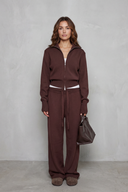 Kimber | Dames Zip Front Kraag Gebreide Twee Delige Set Loungeset