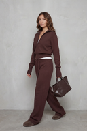 Kimber | Dames Zip Front Kraag Gebreide Twee Delige Set Loungeset