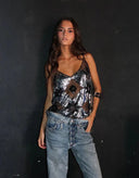 Klara | Women's Sleeveless Sequin Glitter Festival Party Top