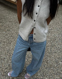 Kylie | Dames Knop Vooruit Gebreide Vest Cardigan
