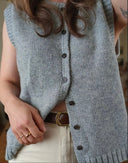 Kylie | Dames Knop Vooruit Gebreide Vest Cardigan