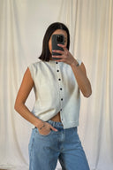 Kylie | Dames Knop Vooruit Gebreide Vest Cardigan
