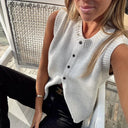 Kylie | Dames Knop Vooruit Gebreide Vest Cardigan