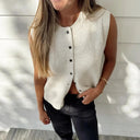 Kylie | Dames Knop Vooruit Gebreide Vest Cardigan