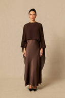 Lainey | Vrouwen Batwing Cape Mouw Formele Maxi Jurk