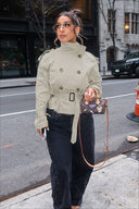 Leslie | Dames Geknoopte Dubbelzijdige Hoge Halsjas Trenchcoat