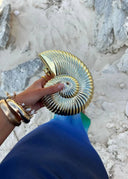 Liv | Vrouwen Shell-Vormige Metallic Clutch Bag met Kettingriem
