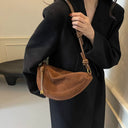 Loretta | Dames Faux Suède Halve Schoudertas