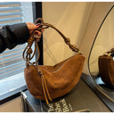 Loretta | Dames Faux Suède Halve Schoudertas