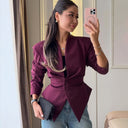 Lottie | Dames V-Hals Lange Mouwen Tailored Blazer