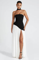 Raquel | Strapless maxi-jurk met sjaal
