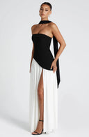 Raquel | Strapless maxi-jurk met sjaal