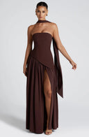 Raquel | Strapless maxi-jurk met sjaal