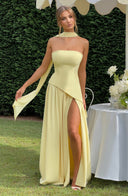 Raquel | Strapless maxi-jurk met sjaal