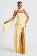 Raquel | Strapless maxi-jurk met sjaal