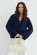 Lydia | Dames Gebreide Knopen Voorkant V-Hals Cardigan