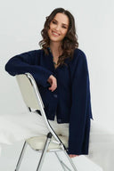 Lydia | Dames Gebreide Knopen Voorkant V-Hals Cardigan