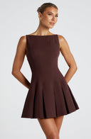 Lyra | Dames Mouwloze Uitlopende Hem Elegante Basis Mini Jurk