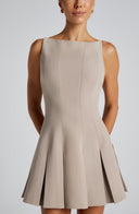 Lyra | Dames Mouwloze Uitlopende Hem Elegante Basis Mini Jurk