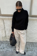 Macie | Dames Drop Shoulder Lange Mouw Turtleneck Gebreide Trui