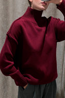 Macie | Dames Drop Shoulder Lange Mouw Turtleneck Gebreide Trui