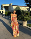Isabelle | Strapless maxi-jurk met bloemenprint