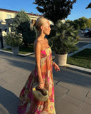 Isabelle | Strapless maxi-jurk met bloemenprint