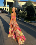 Isabelle | Strapless maxi-jurk met bloemenprint