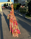 Isabelle | Strapless maxi-jurk met bloemenprint