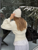 Maisie | Dames Coltrui Met Ribbelstructuur en Lange Mouwen