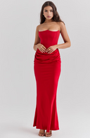 Maisy | Dames Strapless Corset Maxi Bruiloft Gast Jurk