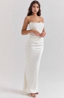 Maisy | Dames Strapless Corset Maxi Bruiloft Gast Jurk